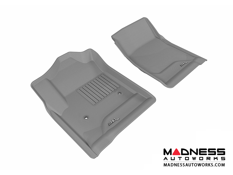 Chevrolet/ GMC Silverado/ Sierra Regular Cab Floor Mats (Set of 2) - Front - Gray by 3D MAXpider (2014-)